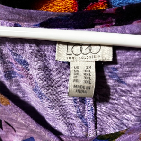 LOGO by Lori Goldstein Women's Multicolor Abstract Top - Picture 3 of 4